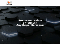Strona internetowa z AnyShape - reklamy świetlne, litery przestrzenne, kasetony reklamowe