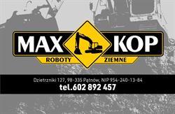 MAX-KOP wykopy, wyburzenia, roboty ziemne, transport kruszyw, wynajem zagęszczarek, montaż szamb
