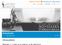 Strona internetowa z Agnieszka Poniewierka Kancelaria Radcy Prawnego