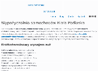 Strona internetowa z Fastrental wypożyczalnia samochodów Biała Podlaska