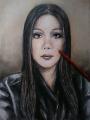 Portret - rysunek kredkami lub ołówkiem