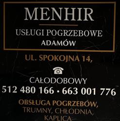 Menhir. Usługi pogrzebowe. Mioduchowski R.