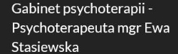Gabinet psychoterapii - Psychoterapeuta mgr Ewa Stasiewska