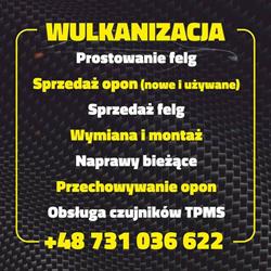 Wulkanizacja Prostowanie felg Sprzedaż opon Autokosmetyka AS-TOM