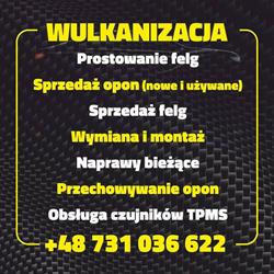 Wulkanizacja Prostowanie felg Sprzedaż opon Autokosmetyka AS-TOM
