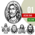 Kliparty Nagrobne do piaskowania Jezus Wektorowe SVG Grawer