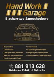 Hand Work Garage Blacharstwo Samochodowe Warsztat Blacharz Lakiernik Naprawy po wypadkowe Łomianki