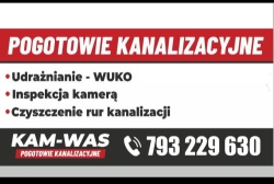 Pogotowie kanalizacyjne Kamwas  Przetykanie  Udrażnianie  Czyszczenie  Rur  Kanalizacji
