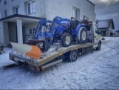 Transport ciągnika na akcję zima Dobroń-Łódź